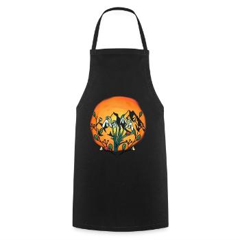 Sunshine Spring Snowdrop Austria - Cooking Apron - black - Front - AI Model Male 185 dark (185cm)