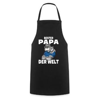Bester Papa der Welt Vatertag Vater Wolf für - Kochschürze - Schwarz - Vorne - AI Model Male 185 dark (185cm)