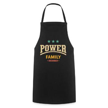 Power Family Member (Family / 4C) - Cooking Apron - black - Front - AI Model Male 185 dark (185cm)