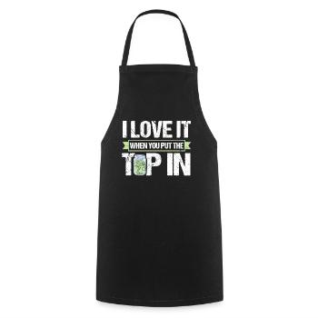 I Love It When You Put The Tip In Lustig Barkeeper - Kochschürze - Schwarz - Vorne - AI Model Male 185 dark (185cm)