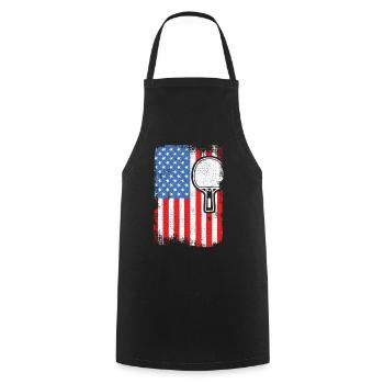 4 July Table tennis - Cooking Apron - black - Front - AI Model Male 185 dark (185cm)