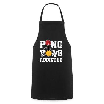 Lustiger Ping Pong Spruch - Kochschürze - Schwarz - Vorne - AI Model Male 185 dark (185cm)