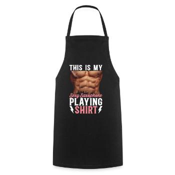 C’est mon saxophone sexy jouant du saxophone chemise - Tablier de cuisine - noir - Devant - AI Model Male 185 dark (185cm)