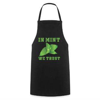 Dans la menthe nous avons confiance - Tablier de cuisine - noir - Devant - AI Model Male 185 dark (185cm)