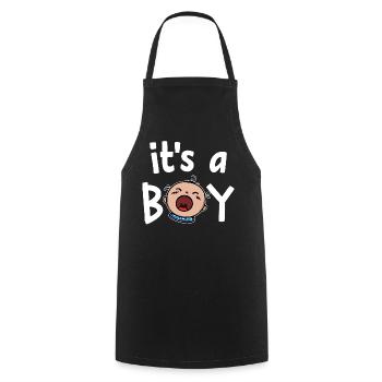 Born Pregnant Baby Family Happiness Statement - Cooking Apron - black - Front - AI Model Male 185 dark (185cm)