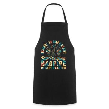 Bagpipe Player School Boy - Back To School Bagpipe - Cooking Apron - black - Front - AI Model Male 185 dark (185cm)