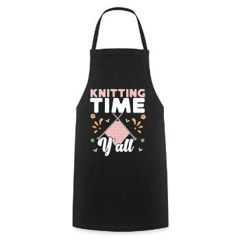 Tricoter Tricoter Tricoter Temps de tricot - Tablier de cuisine - noir - Devant - AI Model Male 185 dark (185cm)