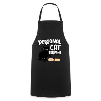 Chat personnel serviteur chat mangeur de nourriture pour chat - Tablier de cuisine - noir - Devant - AI Model Male 185 dark (185cm)