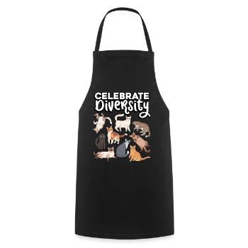 Célébrez la diversité Les chats adorent les jouets la fourrure - Tablier de cuisine - noir - Devant - AI Model Male 185 dark (185cm)