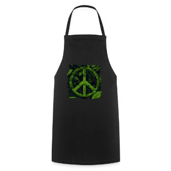 Hippie Festival Liebe Vintage Friedenszeichen - Kochschürze - Schwarz - Vorne - AI Model Male 185 dark (185cm)