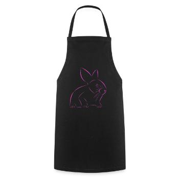 Rabbit drawn - Cooking Apron - black - Front - AI Model Male 185 dark (185cm)