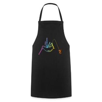 Bagpiper - Bagpipe Player And Shark Fishing - Cooking Apron - black - Front - AI Model Male 185 dark (185cm)