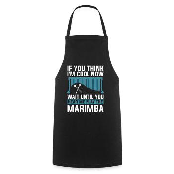 Marimba Si tu penses que je suis cool instrument de musique - Tablier de cuisine - noir - Devant - AI Model Male 185 dark (185cm)
