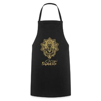 Namaste Yoga Kleidung / Meditation, Outfit, Buddha - Kochschürze - Schwarz - Vorne - AI Model Male 185 dark (185cm)