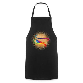 Illustration d’une bouffée à la crème colorée - Tablier de cuisine - noir - Devant - AI Model Male 185 dark (185cm)