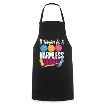 Knitting Knitter It Began As A - Cooking Apron - black - Front - AI Model Male 185 dark (185cm)