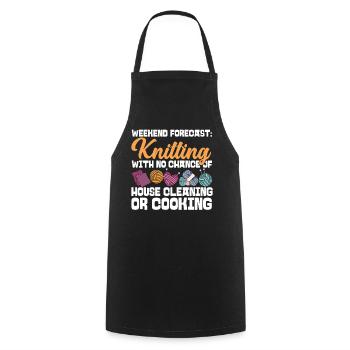 Prévisions du week-end de tricot tricotant: - Tablier de cuisine - noir - Devant - AI Model Male 185 dark (185cm)