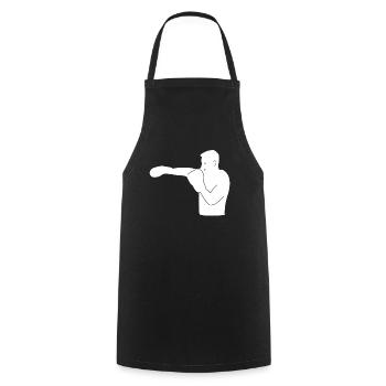 Silhouette de boxeur - Tablier de cuisine - noir - Devant - AI Model Male 185 dark (185cm)