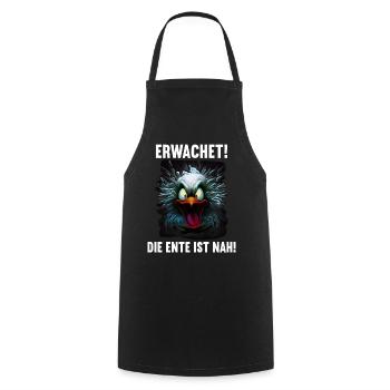 Erwachet Die Ente ist nah Duck Ente lustiges Enten - Kochschürze - Schwarz - Vorne - AI Model Male 185 dark (185cm)