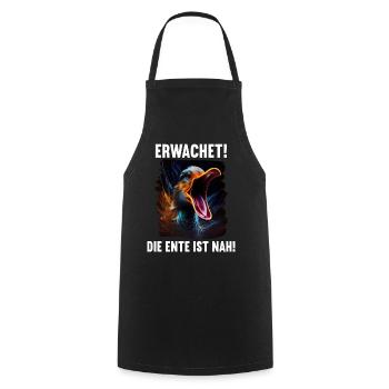 Erwachet Die Ente ist nah Duck Ente lustiges Enten - Kochschürze - Schwarz - Vorne - AI Model Male 185 dark (185cm)