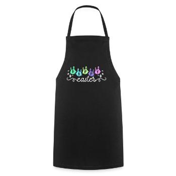 Happy Easter Rabbit Egg Decor Christian - Cooking Apron - black - Front - AI Model Male 185 dark (185cm)