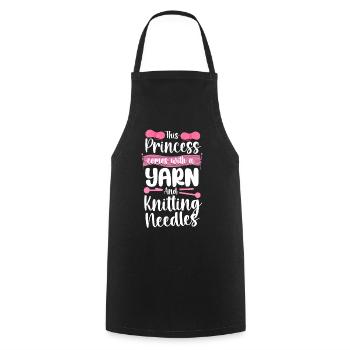 Knitting Knitter Girl This - Cooking Apron - black - Front - AI Model Male 185 dark (185cm)
