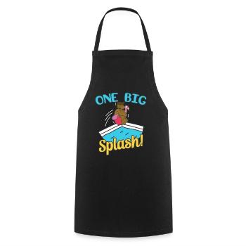 One Big Splash Pool Diving Swimming Sports - Cooking Apron - black - Front - AI Model Male 185 dark (185cm)