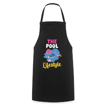 Der Pool Lifestyle Donut Schwimmer Schwimmen - Kochschürze - Schwarz - Vorne - AI Model Male 185 dark (185cm)