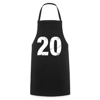 Cool Number 20 - 20 ans 20th Birthday Gift - Tablier de cuisine - noir - Devant - AI Model Male 185 dark (185cm)