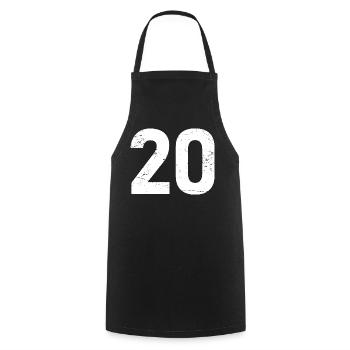 Cool Number 20 - 20 ans 20th Birthday Gift - Tablier de cuisine - noir - Devant - AI Model Male 185 dark (185cm)