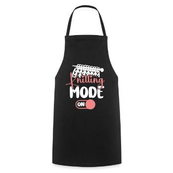 Knitting Knitter Knitting Mode On - Kochschürze - Schwarz - Vorne - AI Model Male 185 dark (185cm)