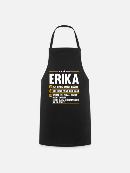 Vorname Erika - Kochschürze - Schwarz