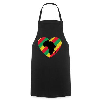 T-shirt Black History Month Africa Heart - Cooking Apron - black - Front - AI Model Male 185 dark (185cm)