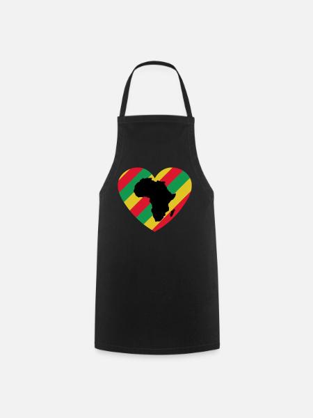 T-shirt Black History Month Africa Heart - Kochschürze - Schwarz