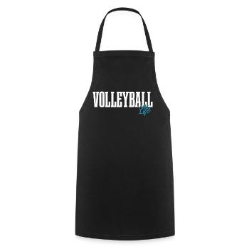 Volleyball - Kochschürze - Schwarz - Vorne - AI Model Male 185 dark (185cm)