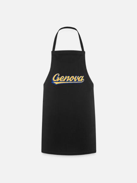 Genova Retro-Schriftzug - Kochschürze - Schwarz
