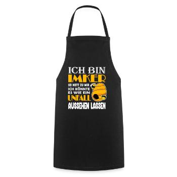 Imker Honig Imkerei - Imker Geschenk - Kochschürze - Schwarz - Vorne - AI Model Male 185 dark (185cm)