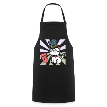 Cat Hearts Children Birthday Gift Baby - Cooking Apron - black - Front - AI Model Male 185 dark (185cm)