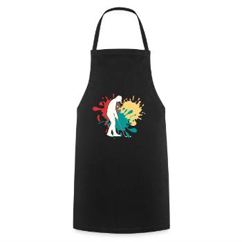 Jogging Silhouette - Tablier de cuisine - noir - Devant - AI Model Male 185 dark (185cm)