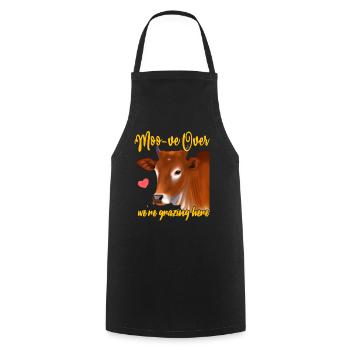 Moo-ve Over, We're Grazing Here - Cooking Apron - black - Front - AI Model Male 185 dark (185cm)