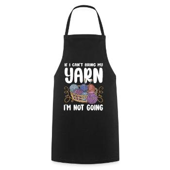 Tricoter si je ne peux pas apporter - Tablier de cuisine - noir - Devant - AI Model Male 185 dark (185cm)