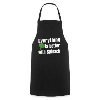 Spinach lover quote - Cooking Apron - black - Front - AI Model Male 185 dark (185cm)