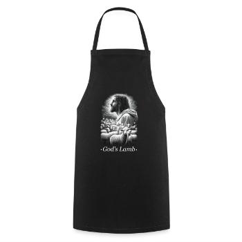 Jesus Christ Christian - Cooking Apron - black - Front - AI Model Male 185 dark (185cm)