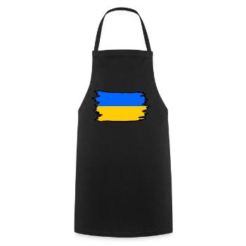 Ukraine - Cooking Apron - black - Front - AI Model Male 185 dark (185cm)