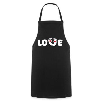Grossesse Enceinte Coeur Baby Feet Famille - Tablier de cuisine - noir - Devant - AI Model Male 185 dark (185cm)