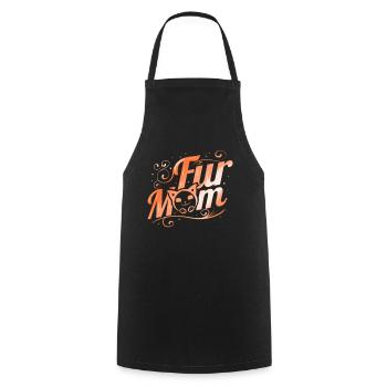 Fluffy Cat Fur Mom On Purrsday - Cooking Apron - black - Front - AI Model Male 185 dark (185cm)