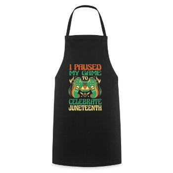 Juneteenth Freedom 19th June Black History Month - Cooking Apron - black - Front - AI Model Male 185 dark (185cm)