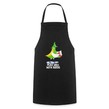 Play well with others bird lovers Ornithologi - Cooking Apron - black - Front - AI Model Male 185 dark (185cm)