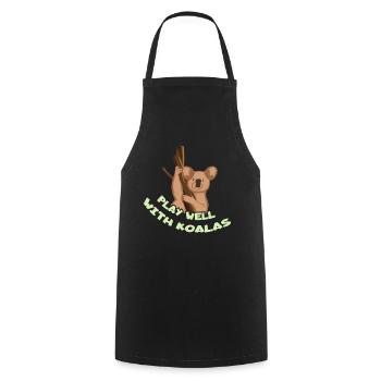 Koala amoureux Koala Whisperer Animal Herbivore - Tablier de cuisine - noir - Devant - AI Model Male 185 dark (185cm)