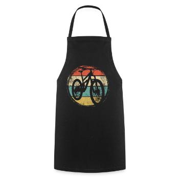 Retro Cycle Sonnenuntergangsstreifen - Kochschürze - Schwarz - Vorne - AI Model Male 185 dark (185cm)